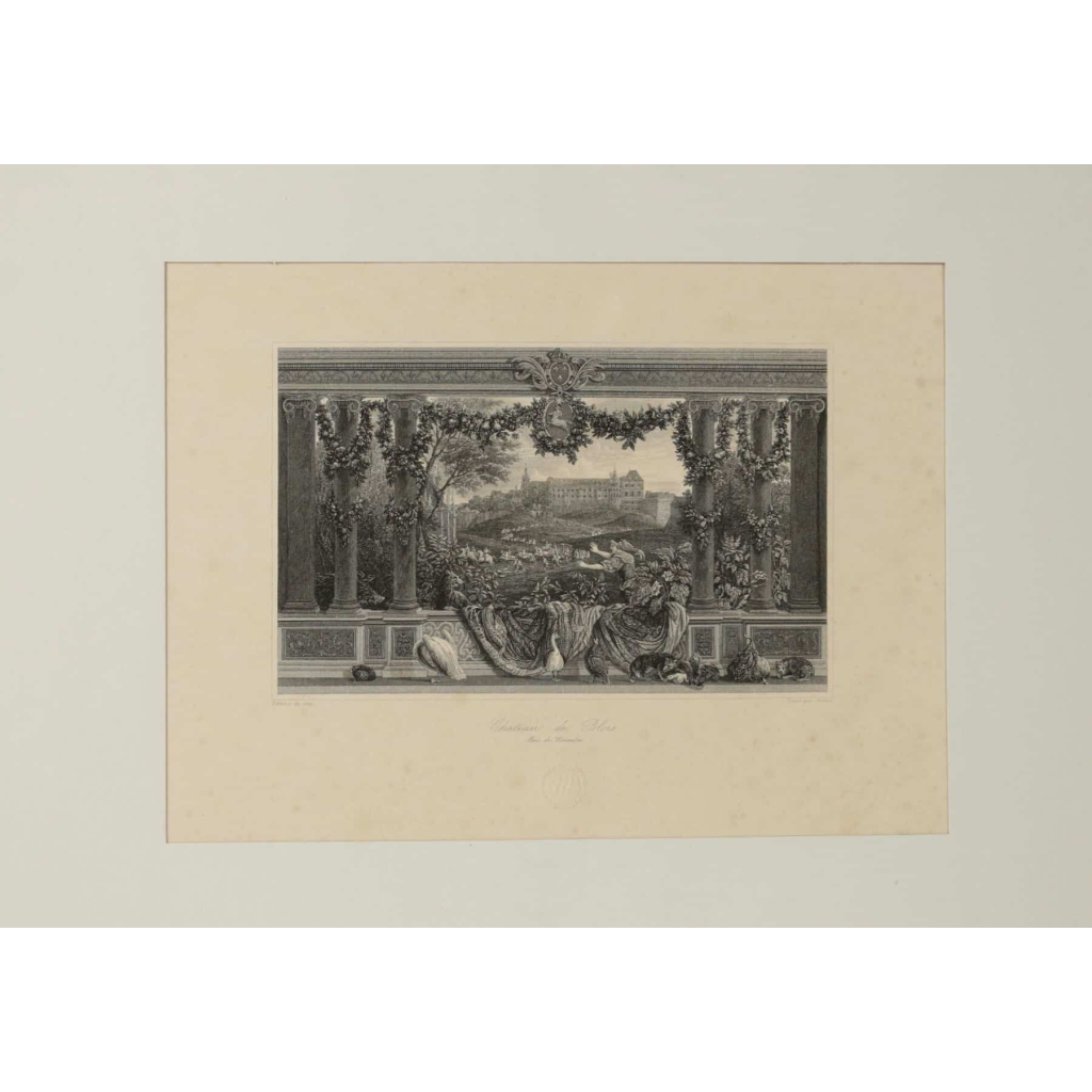 Paire de gravures représentant le château de Blois et le château de vincennes gravées par Skelton et éditées par le musée du Louvres. | Biron |||||||||||||||