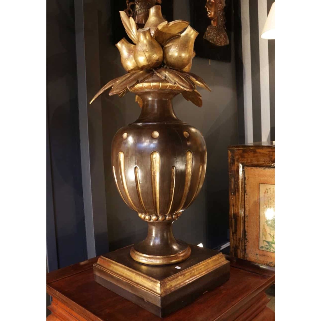 Bois sculpté 19e « Coupe de fruits » | Biron |||||