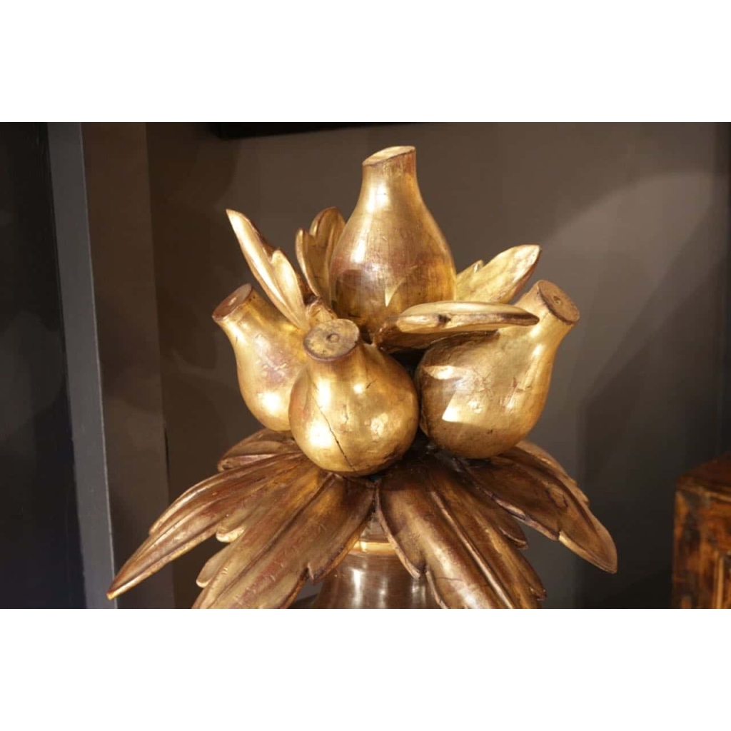 Bois sculpté 19e « Coupe de fruits » | Biron Bois sculpté 19e "Coupe de fruits"
