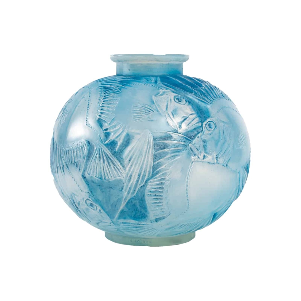 René Lalique : Vase « Poissons » Opalescent | Biron ||||||||