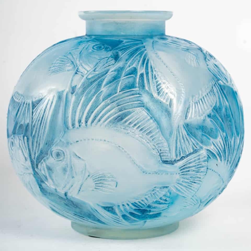 René Lalique : Vase « Poissons » Opalescent | Biron René Lalique : Vase « Poissons » Opalescent