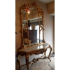 Console et son miroir en bois sculpté et doré. Réf: 226. | Biron ||||