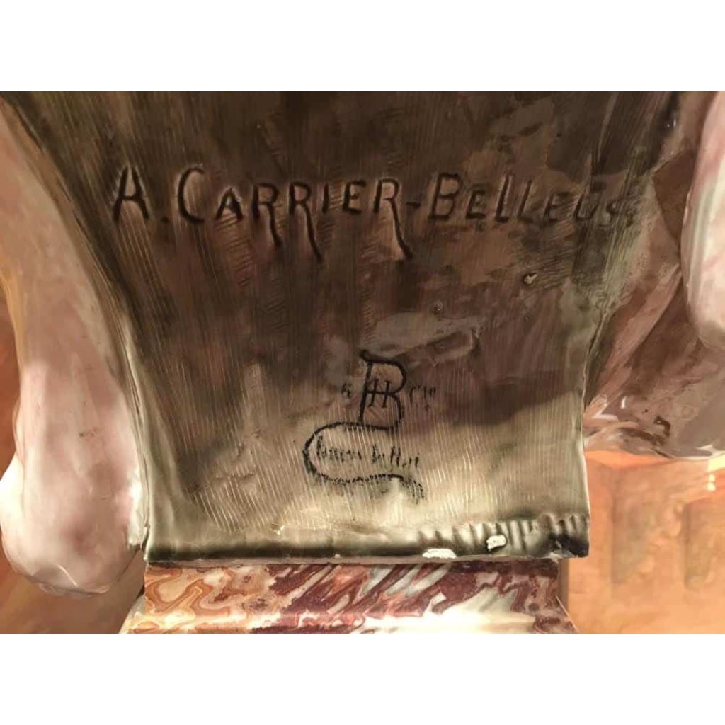 Buste « DIANE » en céramique, signé A.Carrier-Belleuse. Réf: 165 | Biron Buste "DIANE" en céramique, signé A.Carrier-Belleuse. Réf: 165