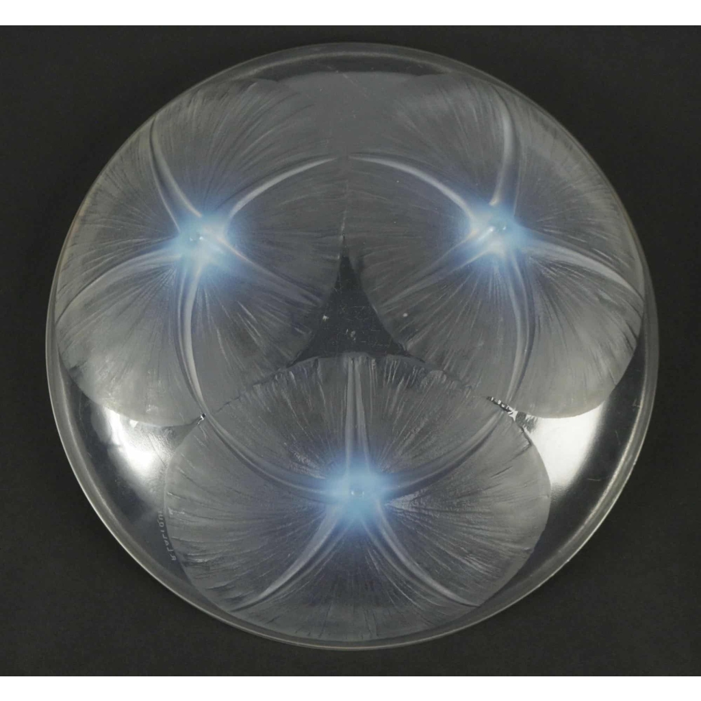 René LALIQUE (1860-1945) : Coupe « Volubilis » Opalescente . | Biron René LALIQUE (1860-1945) : Coupe « Volubilis » Opalescente .