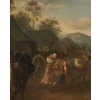 Campement de cavaliers, paire de tableaux, fin XVIII ème siècle