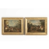 Campement de cavaliers, paire de tableaux, fin XVIII ème siècle