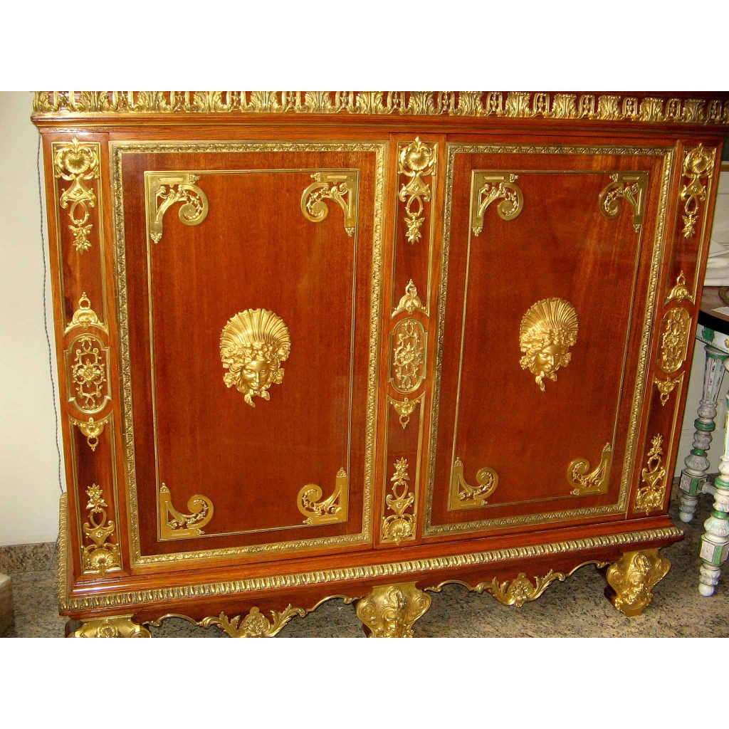 Meuble d’appui en acajou, signé SAUVREZY. Réf: 316 | Biron Meuble d'appui en acajou, signé SAUVREZY. Réf: 316