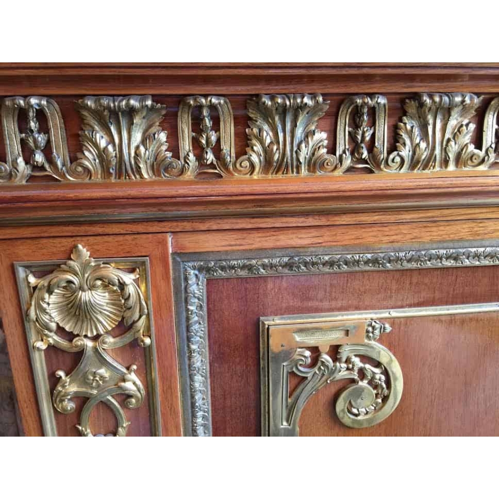 Meuble d’appui en acajou, signé SAUVREZY. Réf: 316 | Biron Meuble d'appui en acajou, signé SAUVREZY. Réf: 316