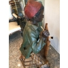 Enfant noir en terre cuite sur une chaise en bambou et cannage. Réf: 356 | Biron Enfant noir en terre cuite sur une chaise en bambou et cannage. Réf: 356
