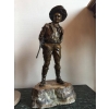 Bronze signé CARL KAUBA, cowboy sur son socle de marbre. Réf: 54 | Biron ||