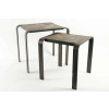 Table gigogne des années 1960-1970 en fer forgé et ardoise. | Biron ||||||