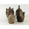 Ensemble de 4 bouteilles en terre cuite anciennes, sans contenu. | Biron |||||||