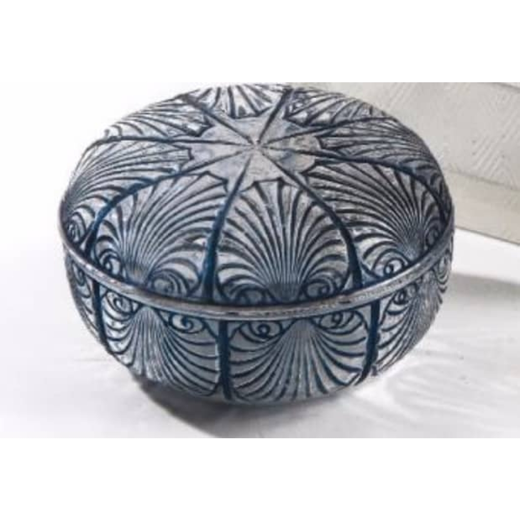 René lalique boite « coquille » patinée bleue | Biron 