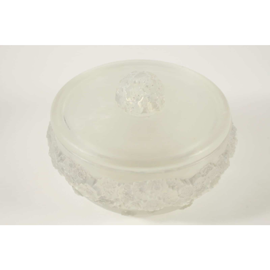 René LALIQUE (1860-1945) Boite « primevères » Opalescente | Biron René LALIQUE (1860-1945) Boite "primevères " Opalescente