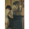 Femme devant la cheminée