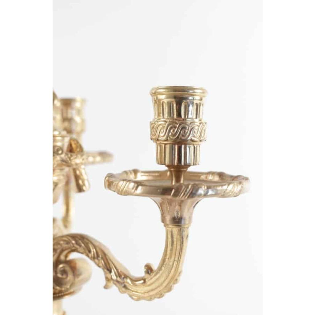 Paire de Candélabre de style Louis XV en bronze doré, 19ème siècle, époque napoléon III