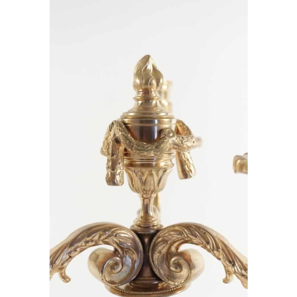 Paire de Candélabre de style Louis XV en bronze doré, 19ème siècle, époque napoléon III