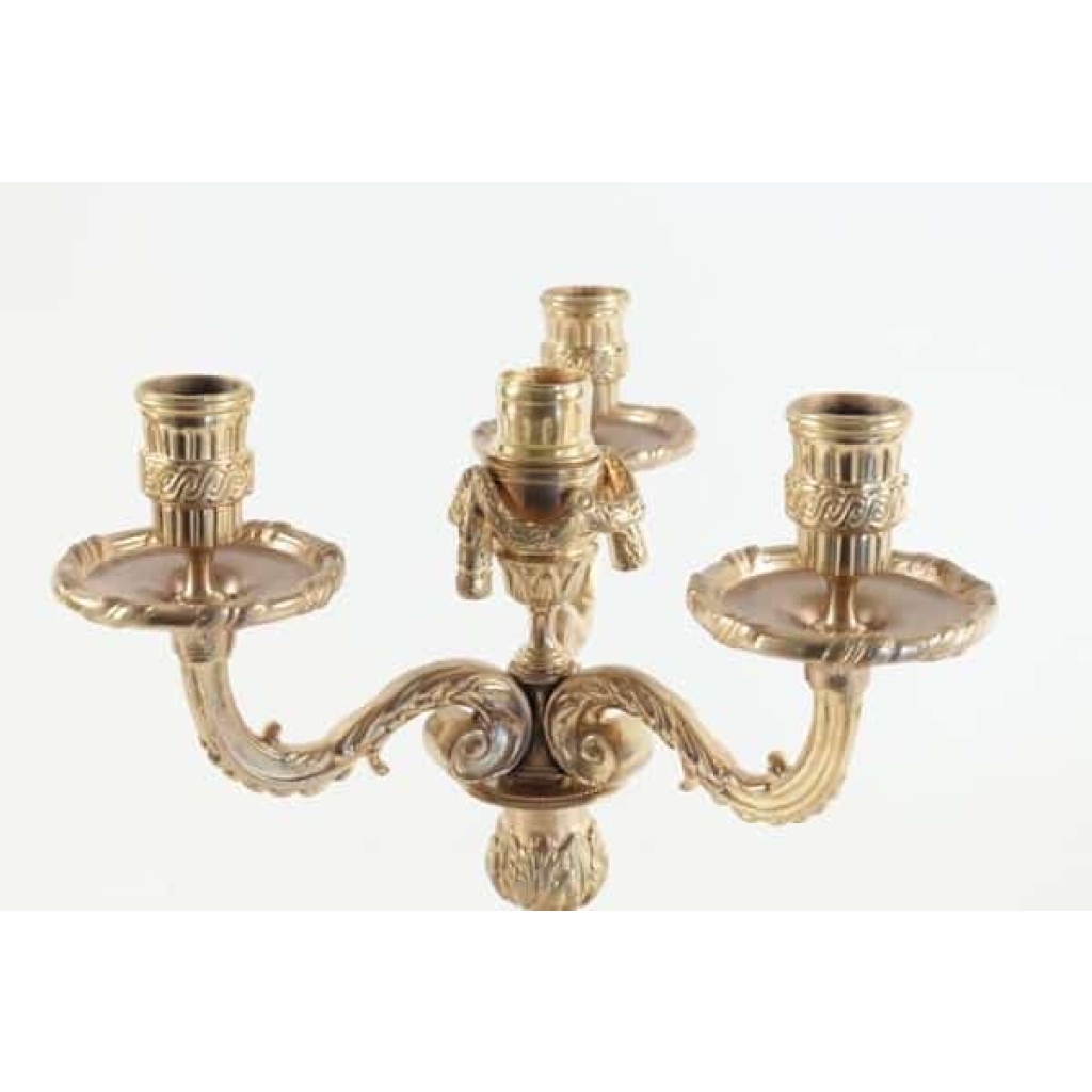 Paire de Candélabre de style Louis XV en bronze doré, 19ème siècle, époque napoléon III