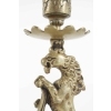Paire de bougeoirs à main du 19ème siècle en bronze au motif de chimère.