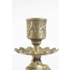 Paire de bougeoirs à main du 19ème siècle en bronze au motif de chimère.