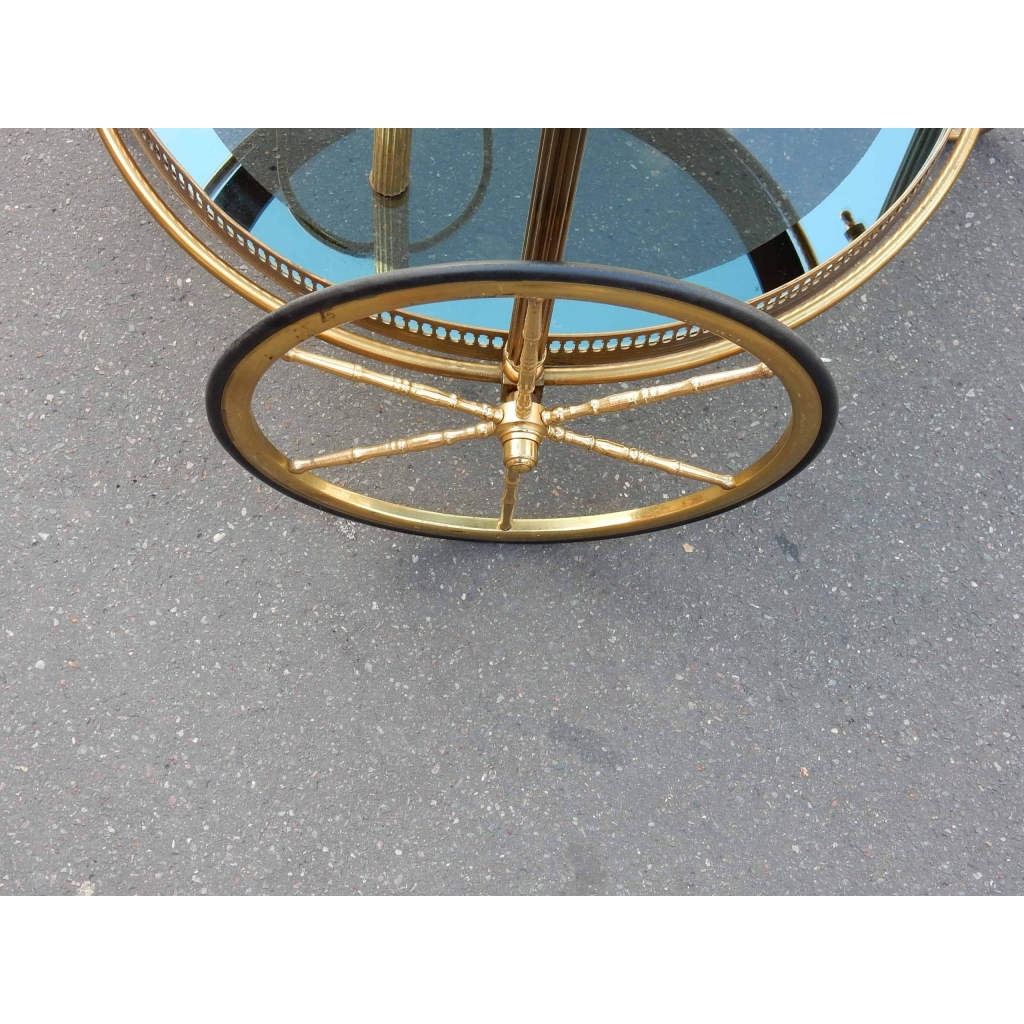 1950/70′ Bar Roulant Rond à roulettes | Biron 1950/70' Bar Roulant Rond à roulettes