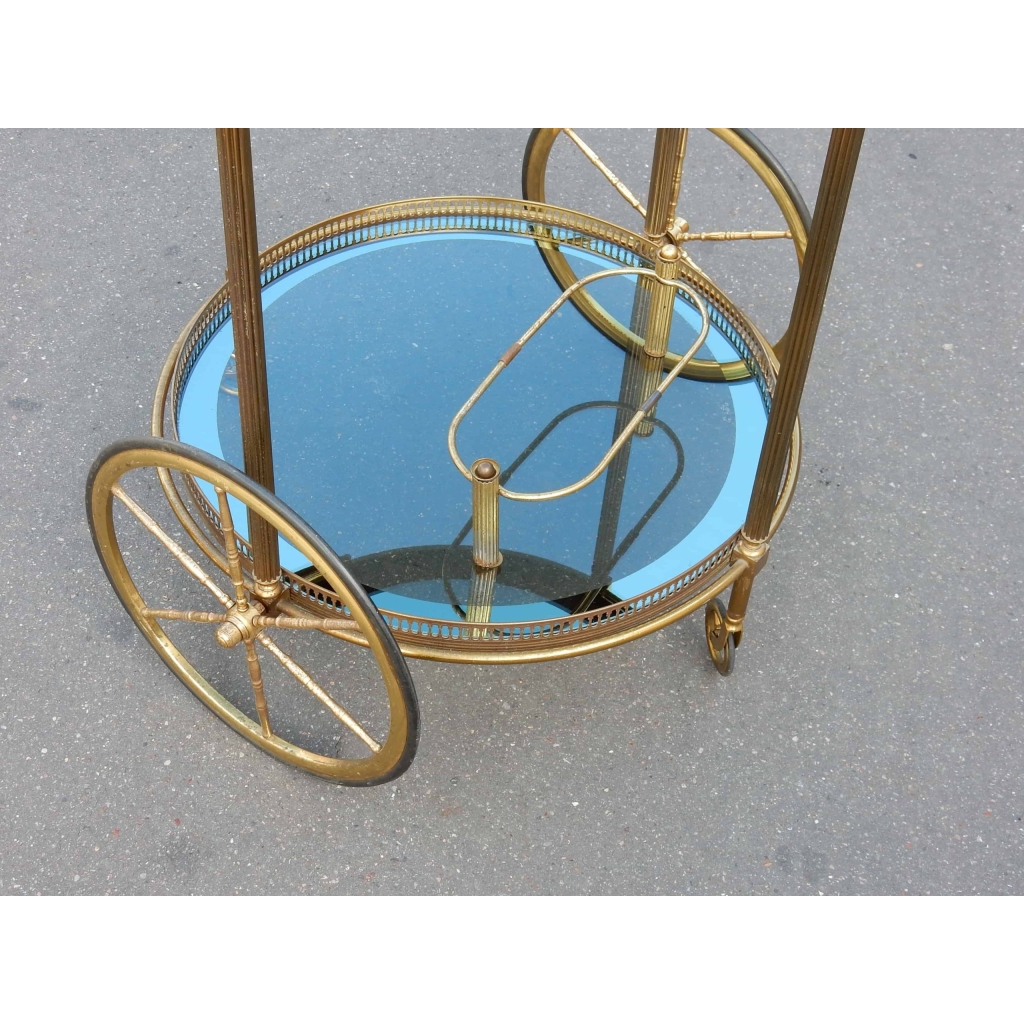 1950/70′ Bar Roulant Rond à roulettes | Biron 1950/70' Bar Roulant Rond à roulettes