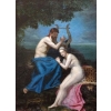 Orphée et Eurydice, huile sur toile, signée et datée en bas à gauche "A.M. Roucoule, 1877"