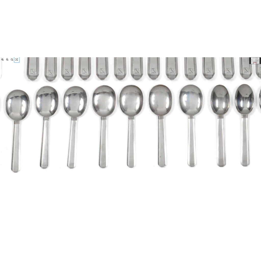 Jean Puiforcat Ménagère « Bayonne »Argent Massif circa 1924 84 pièces | Biron Jean Puiforcat Ménagère "Bayonne"Argent Massif circa 1924 84 pièces