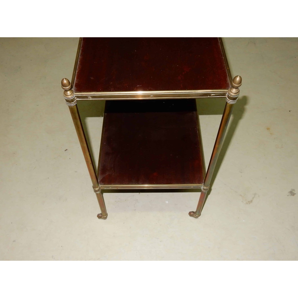 1950/70' Bout de Canapé ou Etagère Maison Jansen 2 plateaux en Acajou