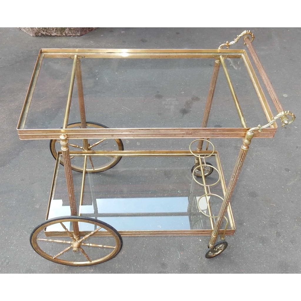 1950/70′ Bar Roulant en Bronze Style Maison Bagués | Biron ||||