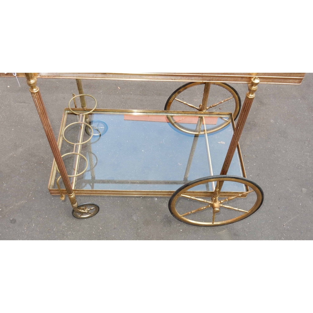 1950/70′ Bar Roulant en Bronze Style Maison Bagués | Biron 1950/70' Bar Roulant en Bronze Style Maison Bagués