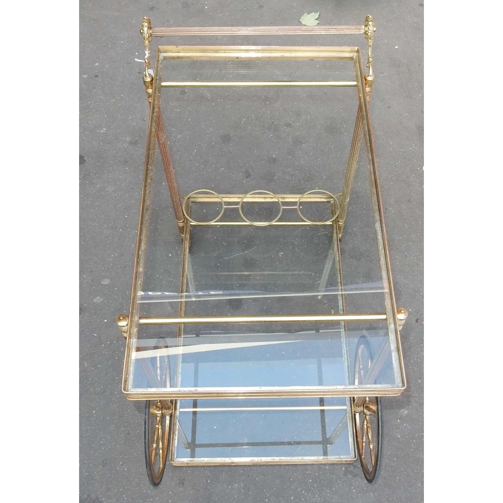 1950/70′ Bar Roulant en Bronze Style Maison Bagués | Biron 1950/70' Bar Roulant en Bronze Style Maison Bagués