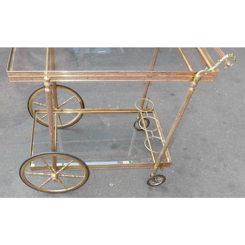 1950/70′ Bar Roulant en Bronze Style Maison Bagués | Biron 1950/70' Bar Roulant en Bronze Style Maison Bagués