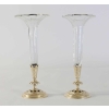 Paire de soliflores, cristal et bronze doré à la feuille d’or, XIXème siècle, époque Napoléon III | Biron Paire de soliflores, cristal et bronze doré à la feuille d'or, XIXème siècle, époque Napoléon III
