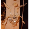1950' Paire d'appliques 1 bras Murano Cristal et Paillons d'Or
