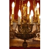 Important lustre Empire 18 lumières en bronze ciselé et doré | Biron Important lustre Empire 18 lumières en bronze ciselé et doré