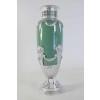 Vase, celadon, faïence, monté métal argenté à la feuille d’argent. XIXème siècle, époque Napoléon III | Biron Vase, celadon, faïence, monté métal argenté à la feuille d'argent. XIXème siècle, époque Napoléon III