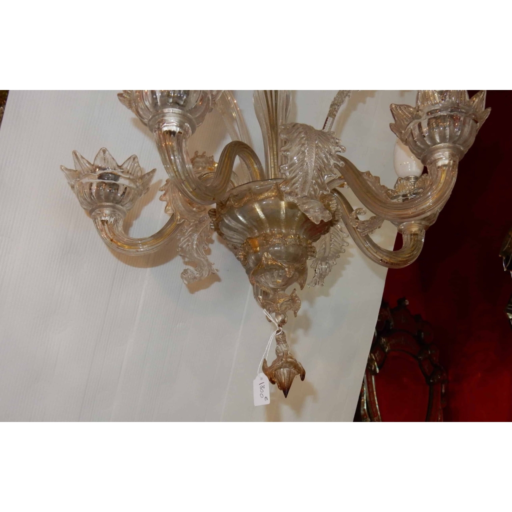 1900/20 Lustre Cristal Murano 4 Branches