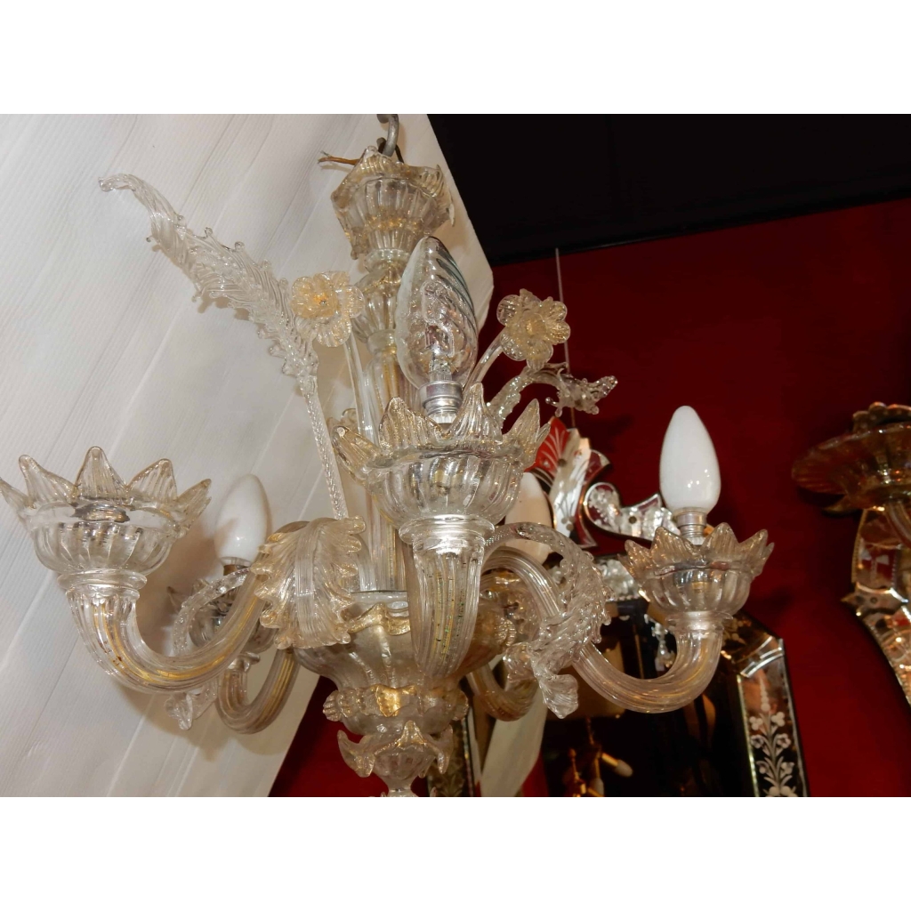 1900/20 Lustre Cristal Murano 4 Branches