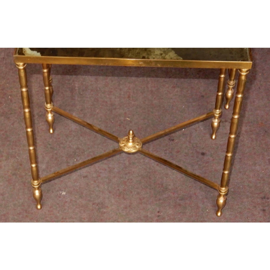 1950/70' Série de 3 Tables Gigognes Modèle Bambou Maison Bagués