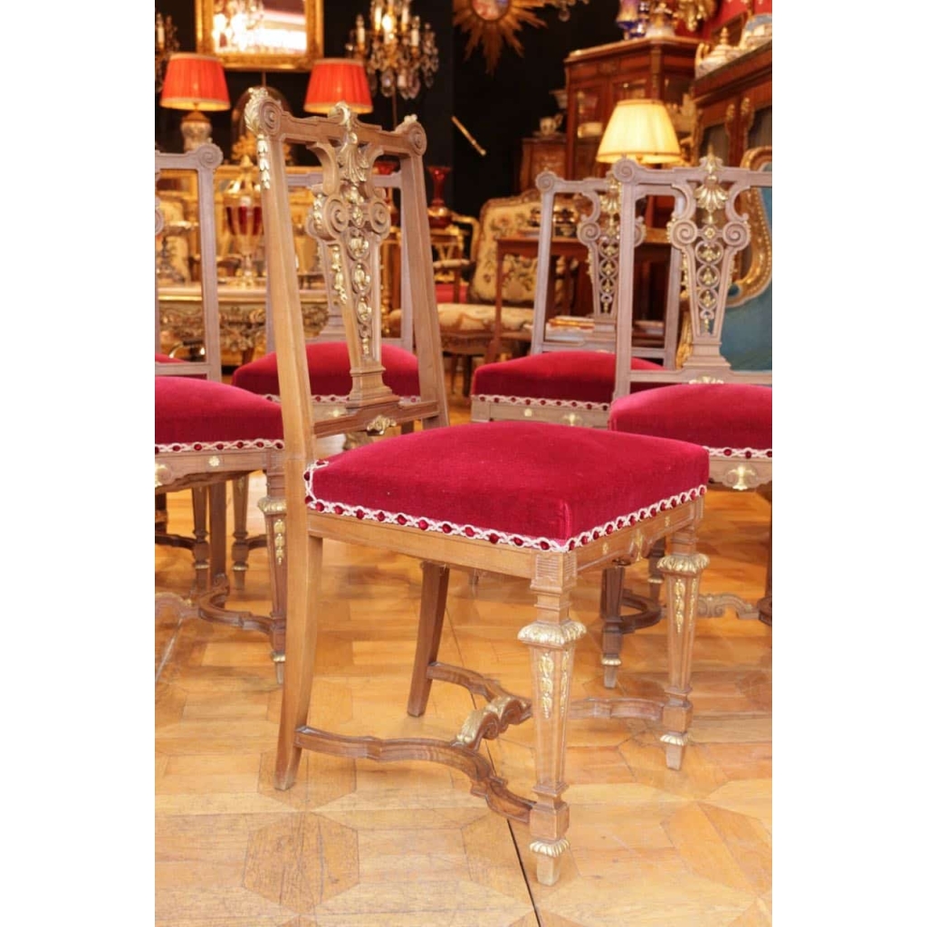 6 Chaises de style Louis XIV vers 1880 par Damont and Co | Biron 6 Chaises de style Louis XIV vers 1880 par Damont and Co