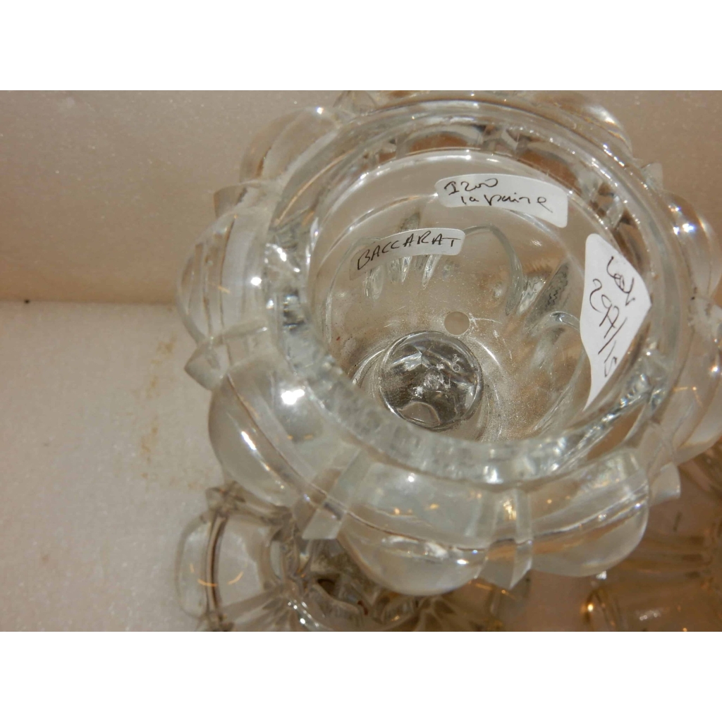 1950' Baccarat Paire de Bougeoirs pour Chandeliers