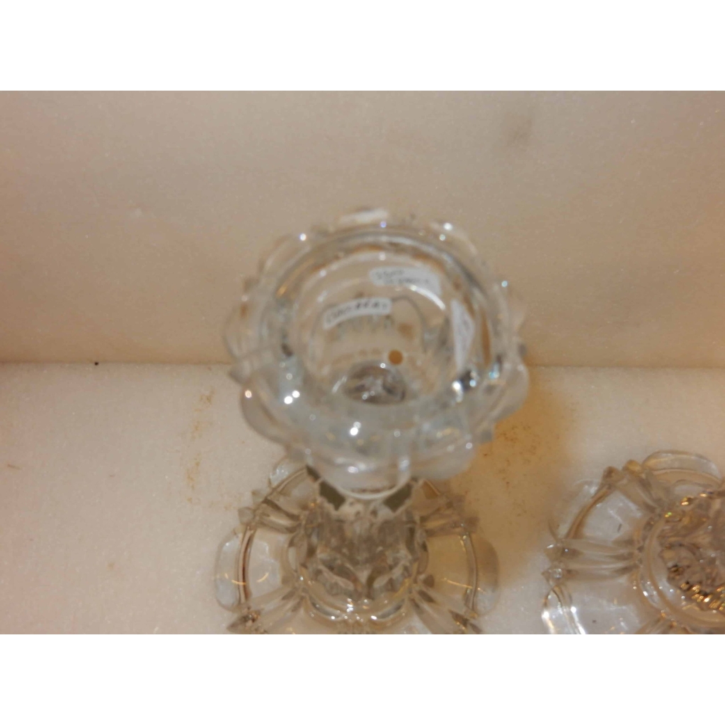 1950' Baccarat Paire de Bougeoirs pour Chandeliers