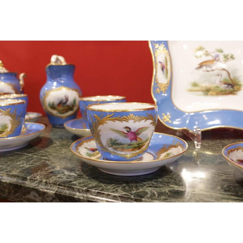 Service à thé ou café aux oiseaux bleu céleste | Biron Service à thé ou café aux oiseaux bleu céleste