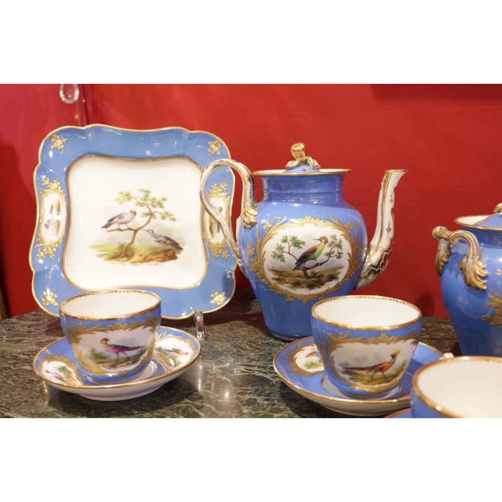 Service à thé ou café aux oiseaux bleu céleste | Biron Service à thé ou café aux oiseaux bleu céleste