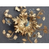 1950/70' Plafonnier à Décor Floral Avec Feuilles en Verre Style Maison Bagués