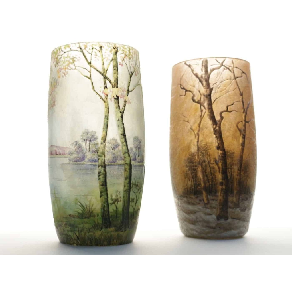 Daum Nancy vase Paysace lacustre « Printemps » | Biron Daum Nancy vase Paysace lacustre "Printemps"