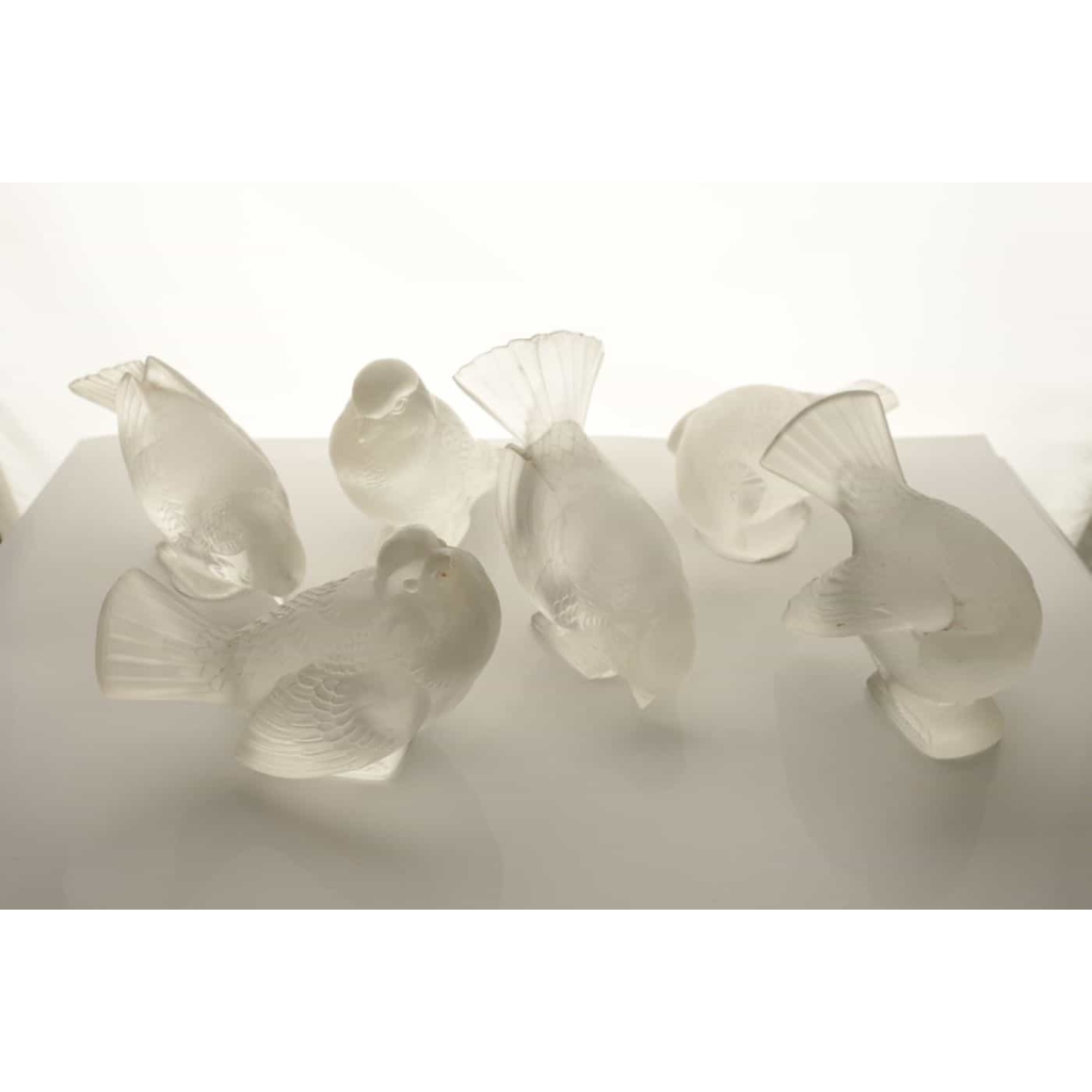 René Lalique Série de Six Moineaux | Biron René Lalique Série de Six Moineaux