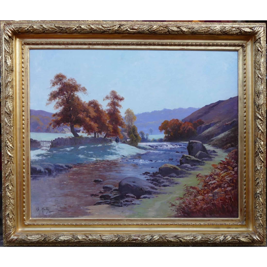 HALLE Charles Tableau paysage 20ème siècle Ecole de Crozant Paysage de La Creuse Huile sur toile signée | Biron |||||||