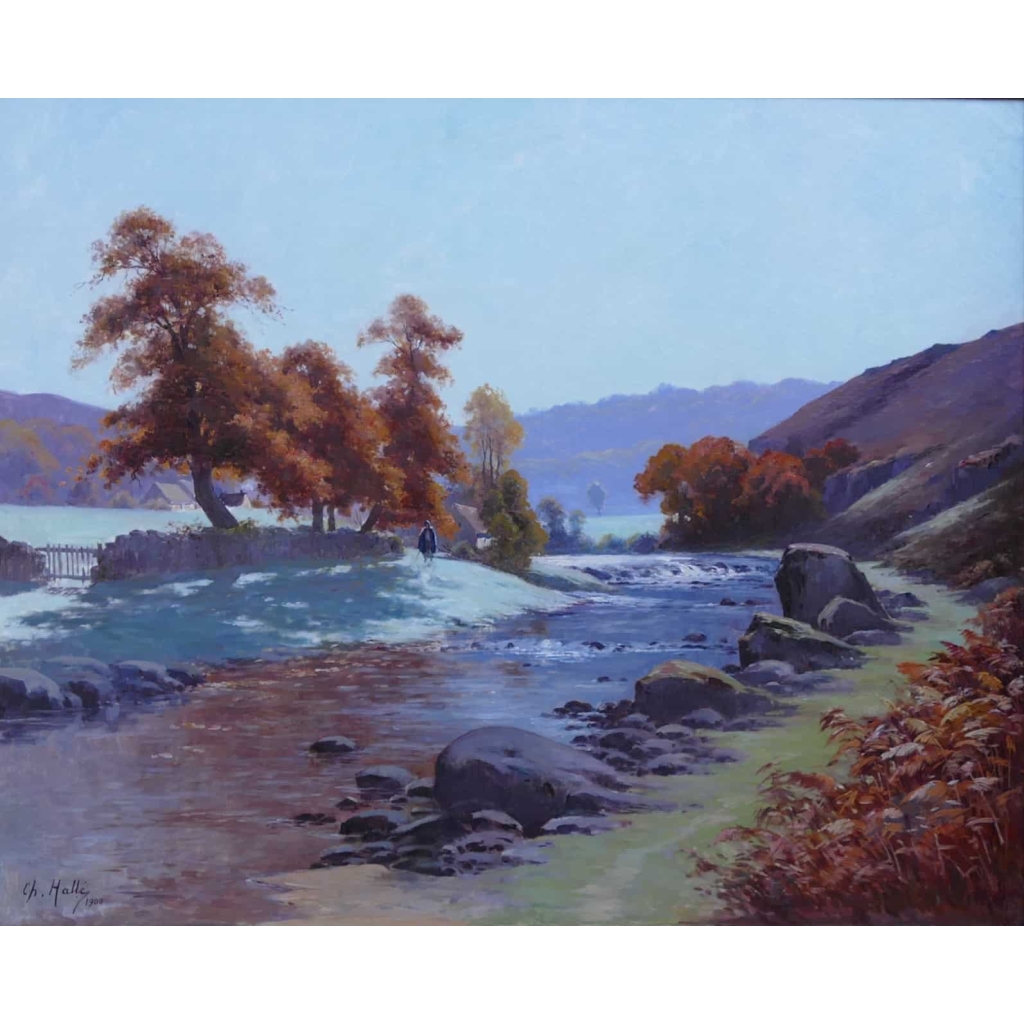 HALLE Charles Tableau paysage 20ème siècle Ecole de Crozant Paysage de La Creuse Huile sur toile signée | Biron HALLE Charles Tableau paysage 20ème siècle Ecole de Crozant Paysage de La Creuse Huile sur toile signée